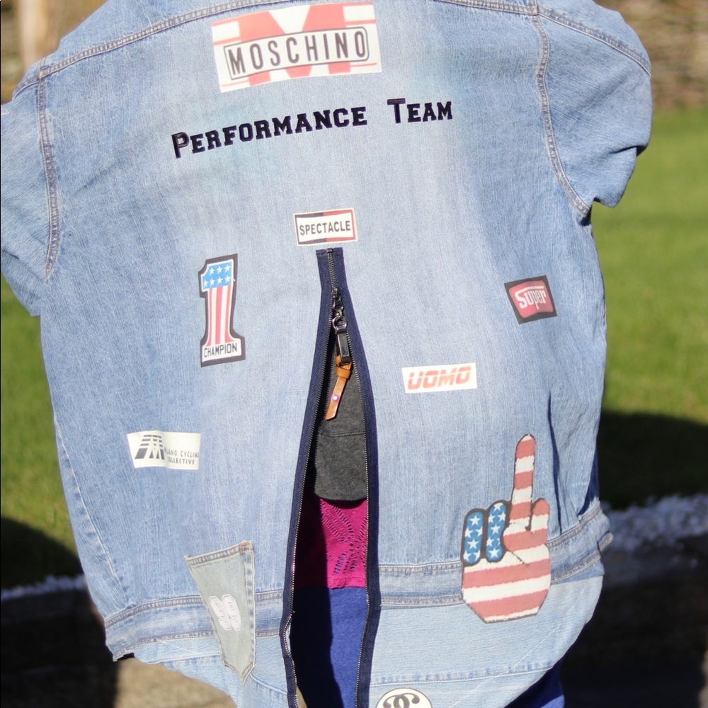 Denim Moschino-Inspired Racing Jacket - Picture 2 of 3